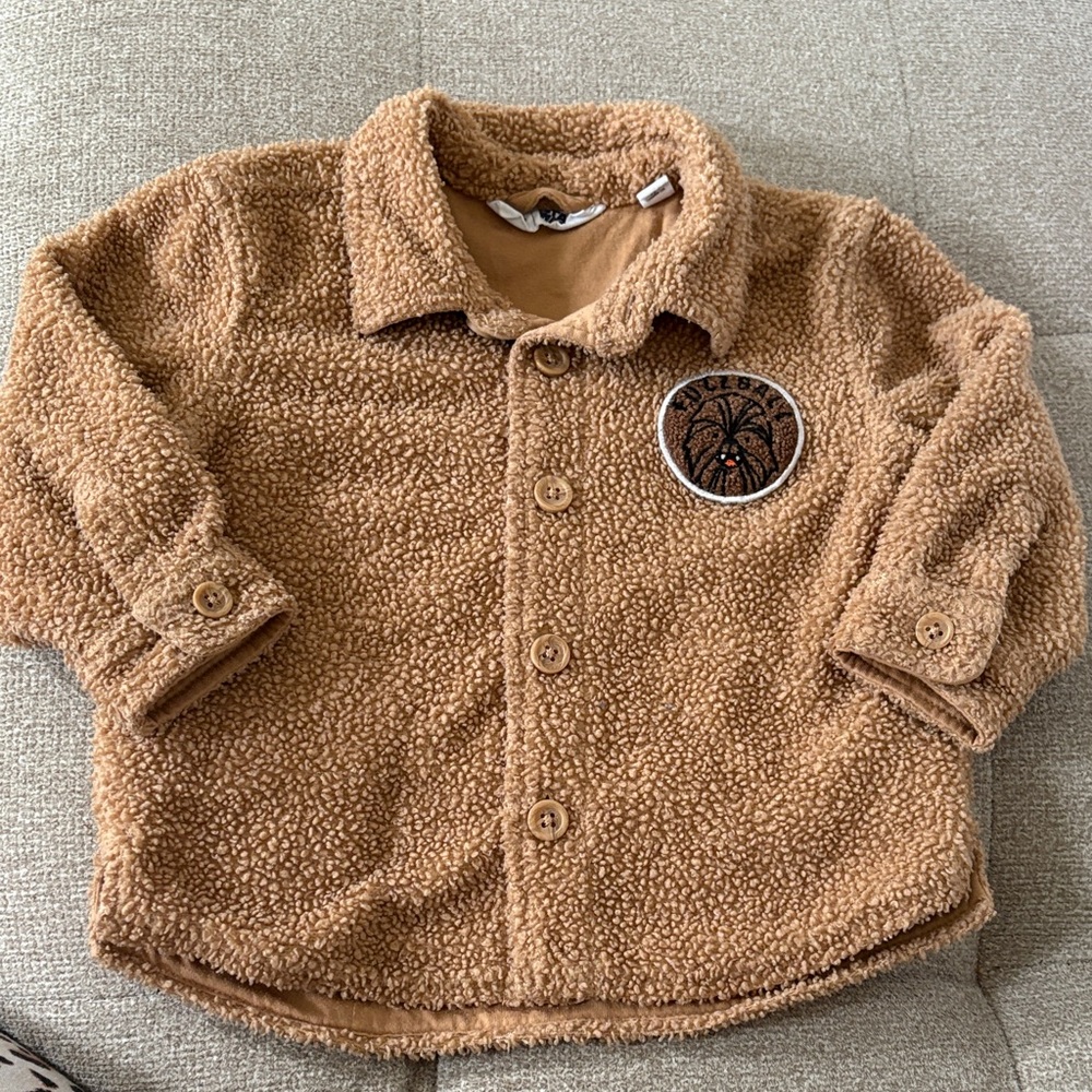 Baby GAP Cozy Starwars Fuzz Ball Tan Teddy Jacket 18-24 months